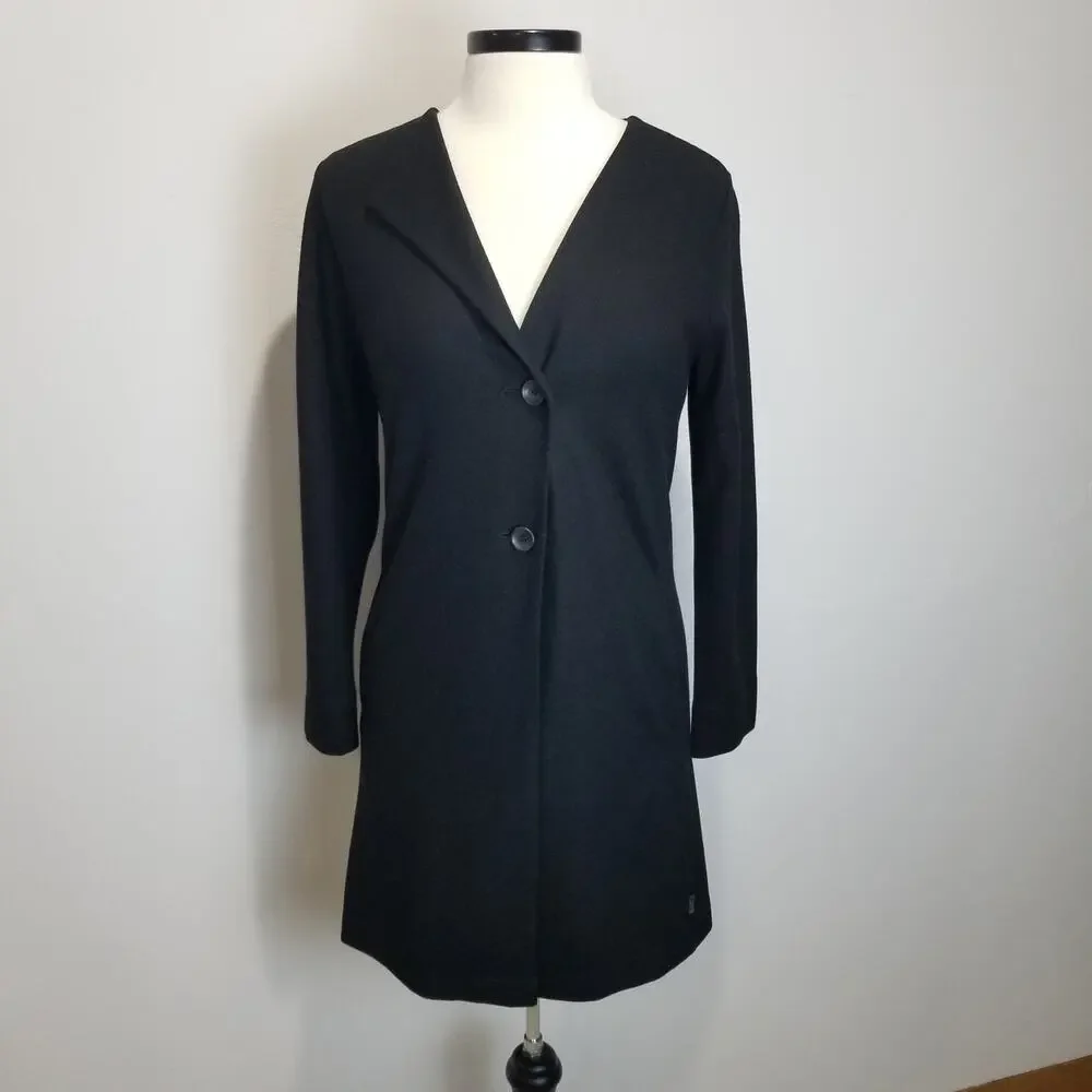 Oska Danielle Jacket 532 Size 1 Black Virgin Wool Peplum Waistcoat Legenlook
